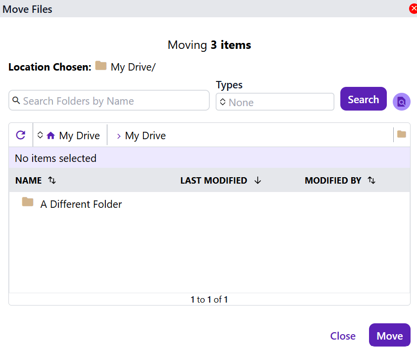 Filesystem move dialog