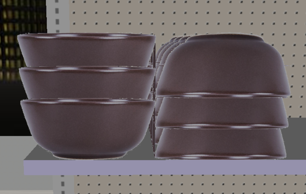 Nested bowls, bottom to top (first), top to bottom (second), in 3D