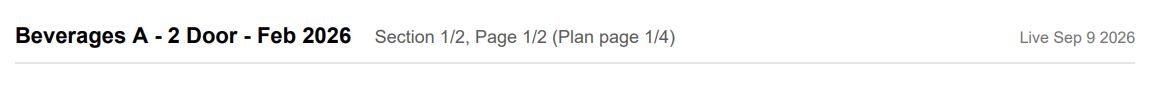 A PDF page header carrying a logo, header notes, and section counts
